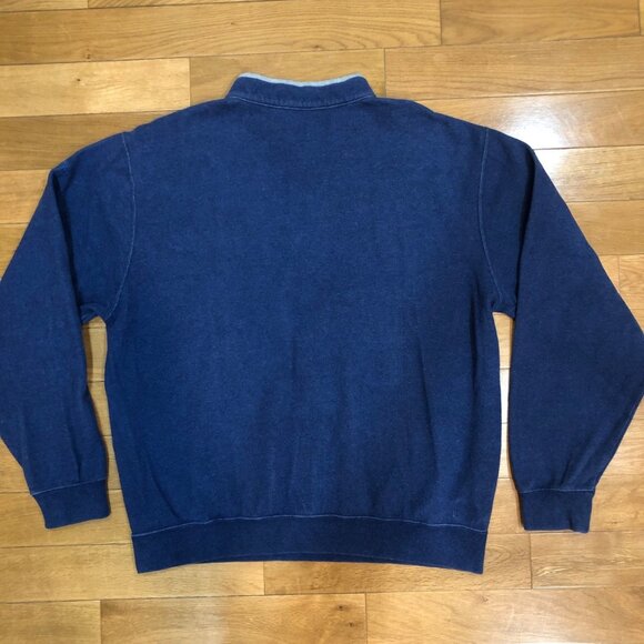 Peter Millar 1/4 Zip Long Sleeve Blue & Gray 100% Cotton Pullover Size XL - Picture 2 of 8